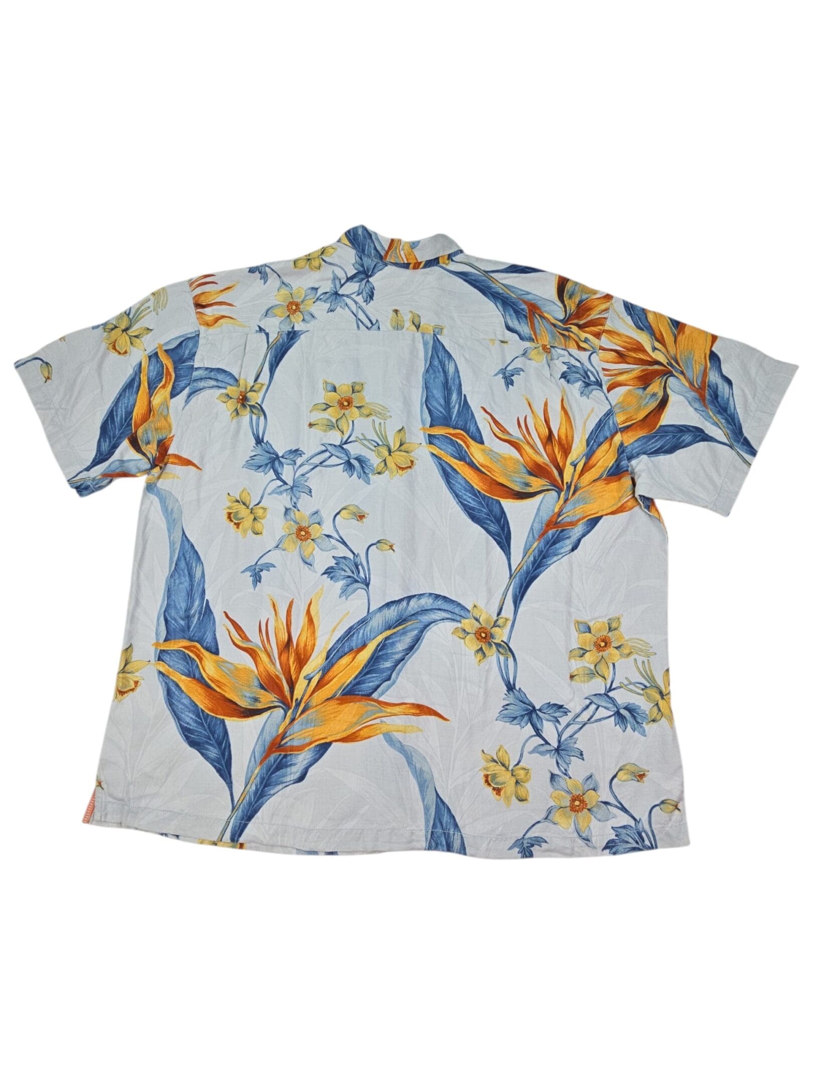 Tommy Bahama men’s silk Hawaiian shirt back view XXL