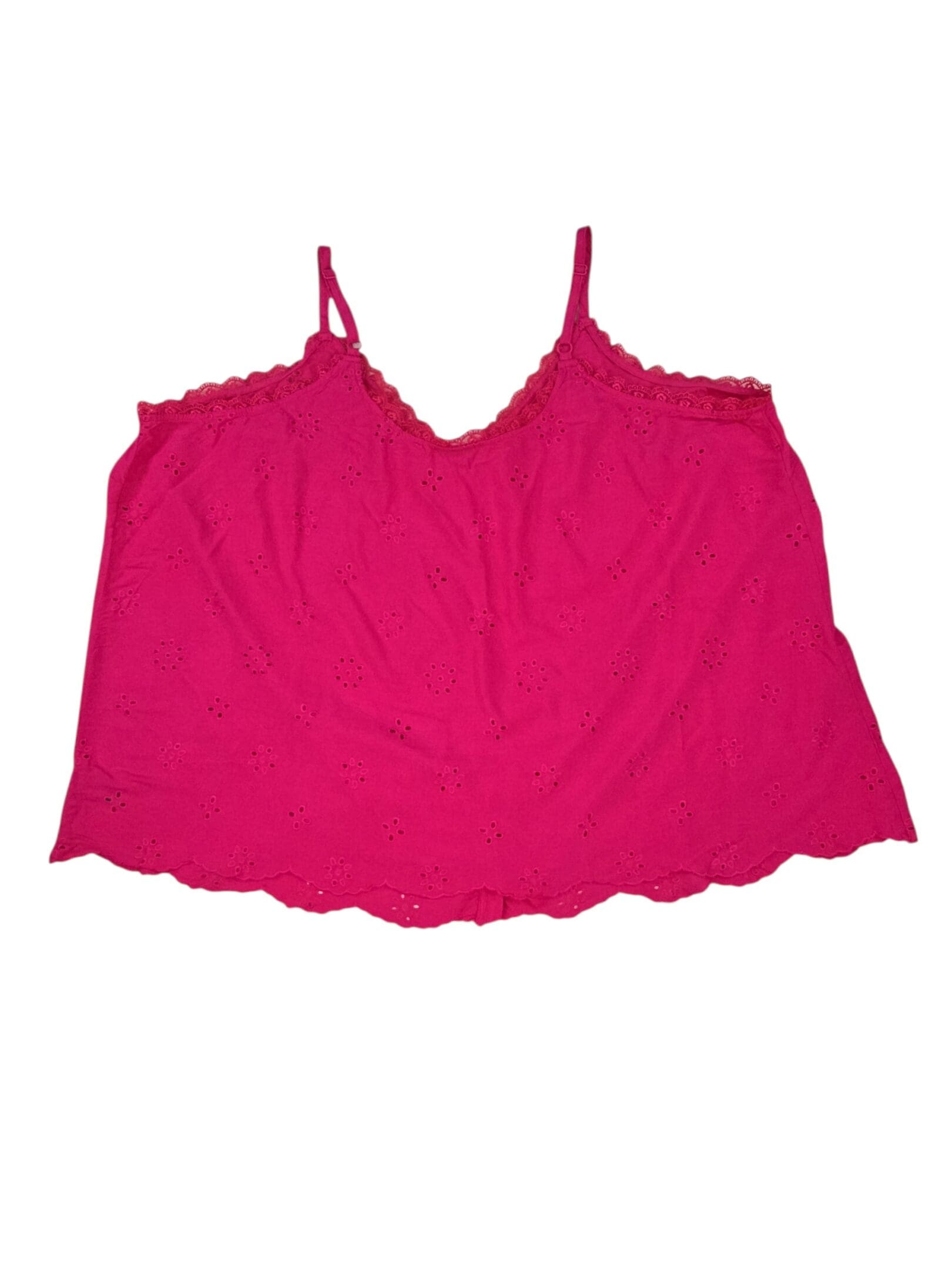 Torrid pink eyelet cami size 4 back view with adjustable straps