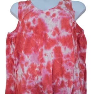 True Craft sleeveless top 2X pink tie dye v neck