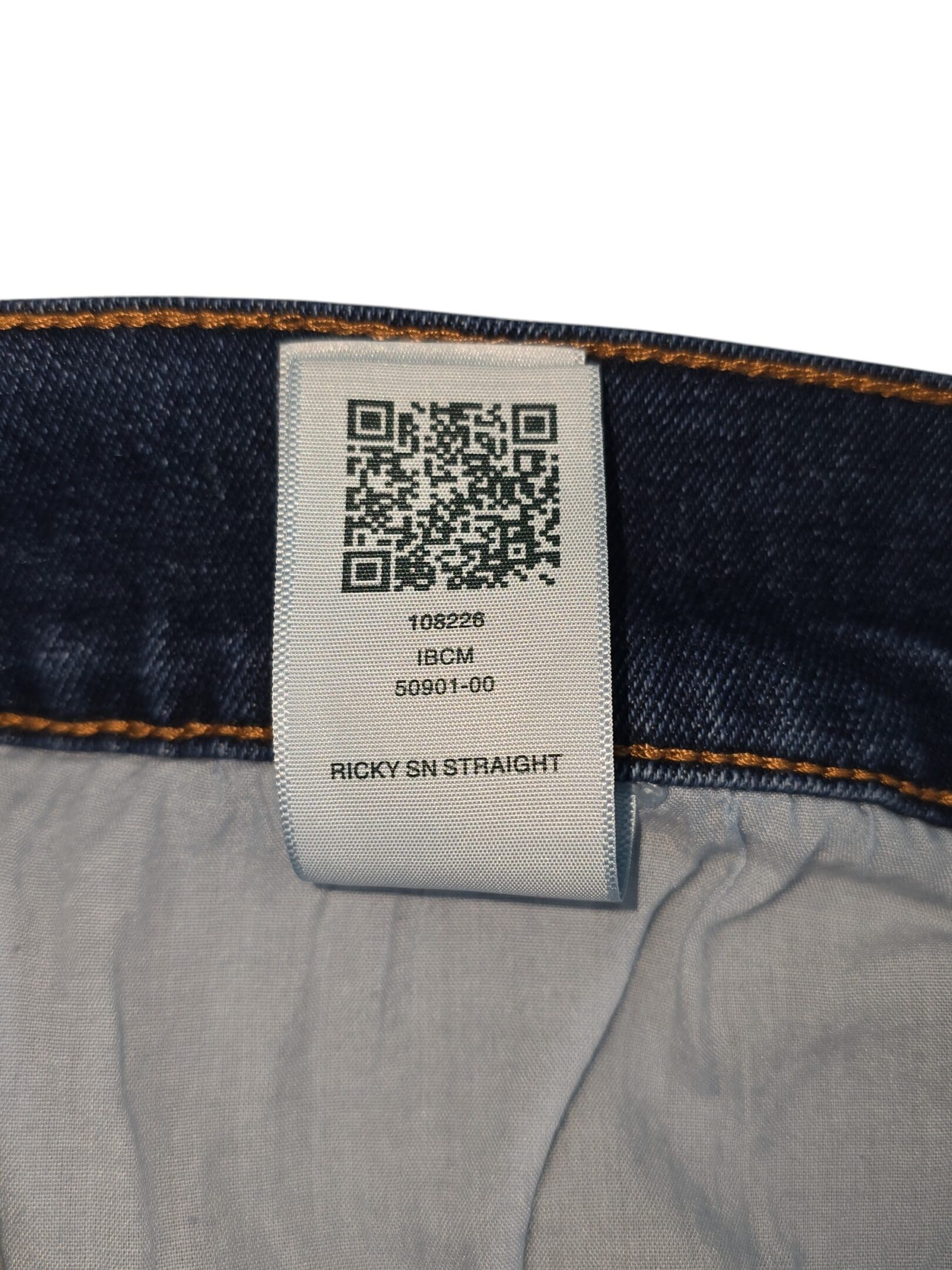True Religion Ricky relaxed straight jeans QR code tag