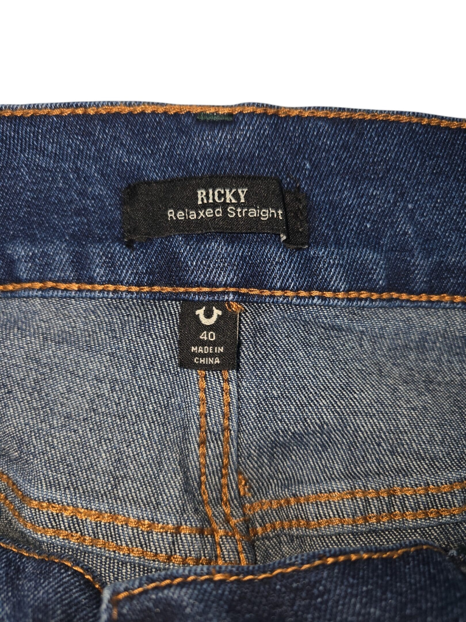 True Religion Ricky relaxed straight jeans brand and size tag