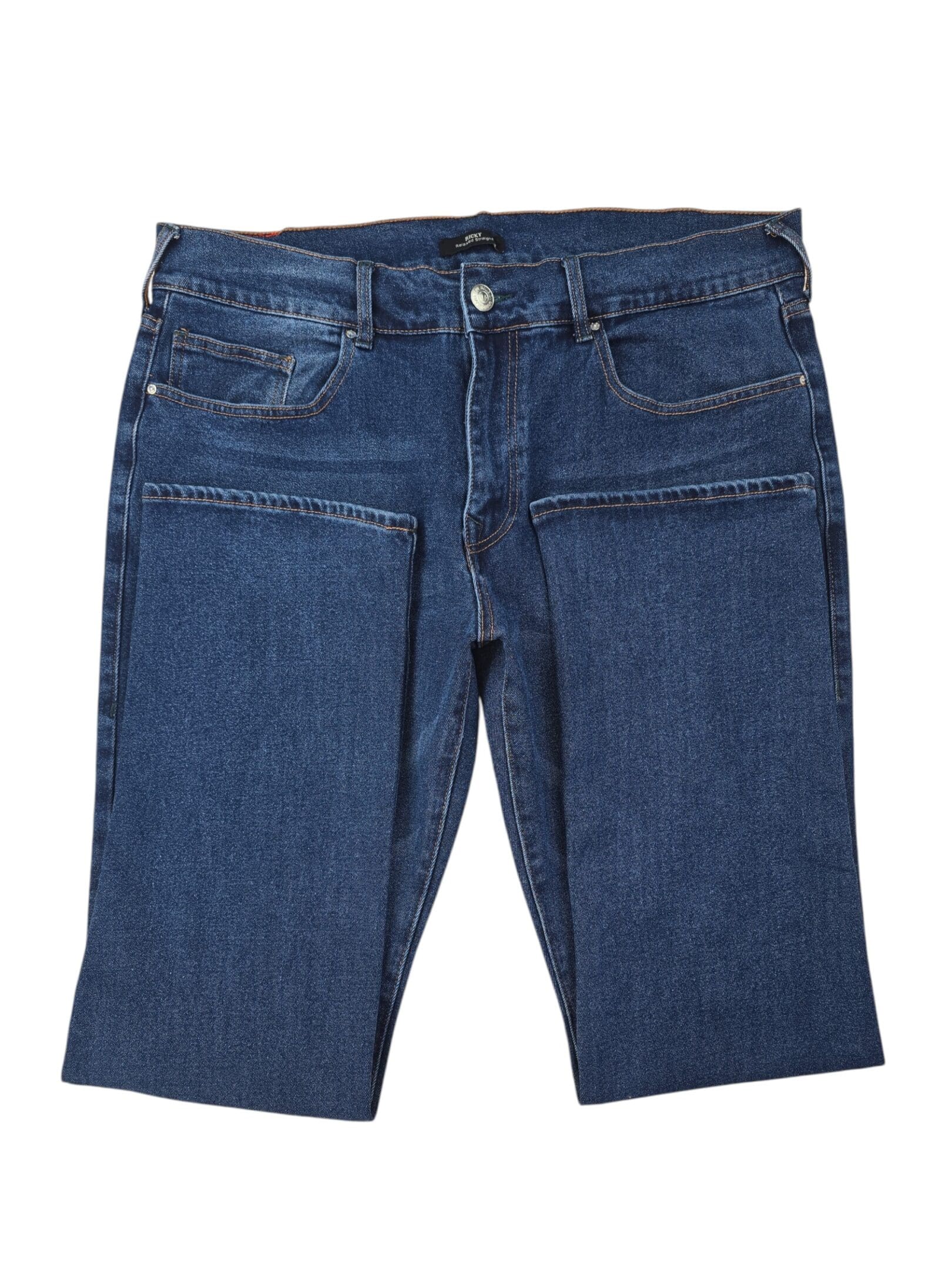 True Religion Ricky relaxed straight men’s jeans hem detail