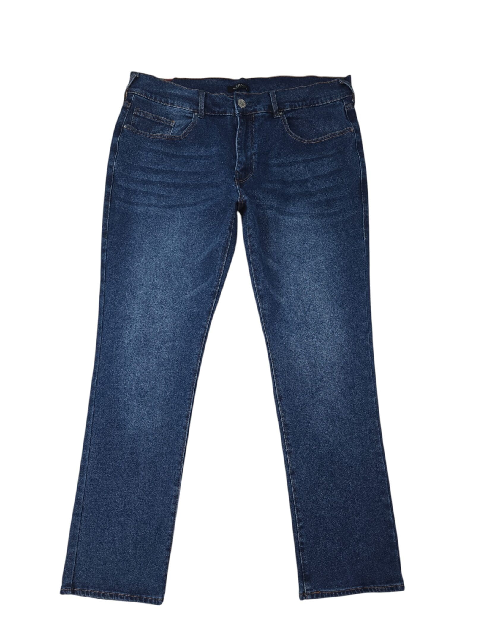 True Religion Ricky relaxed straight men’s blue jeans full front view