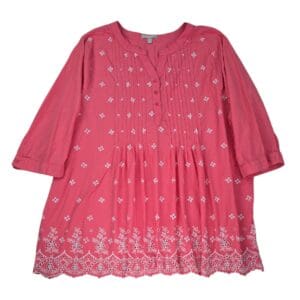 Woman Within embroidered blouse front view size 2X