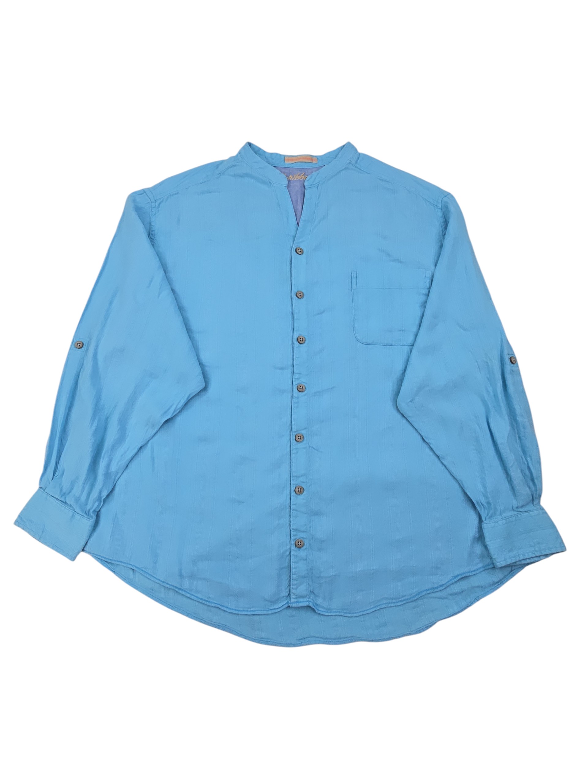 Caribbean linen blend button up men’s 2XB front view