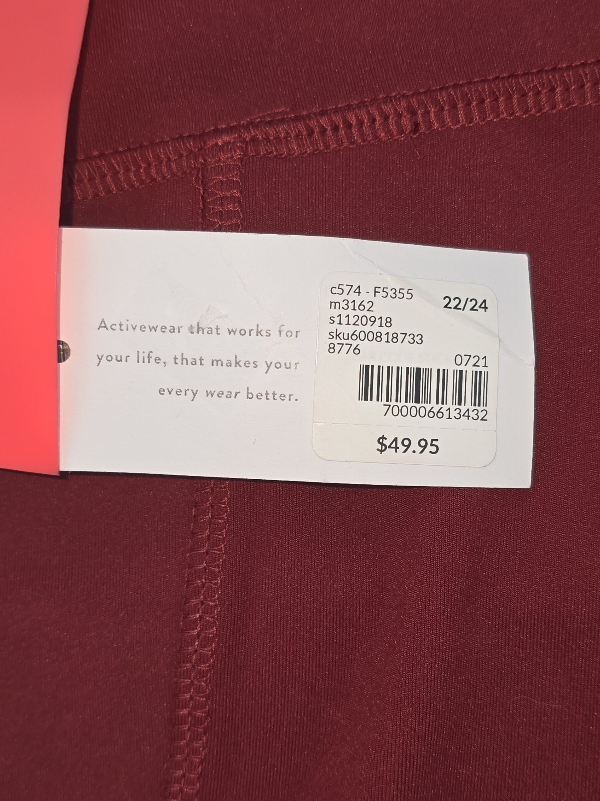 Lane Bryant Plus Size Capri Leggings | Side Pocket | Burgundy | Size 22/24 - Image 5
