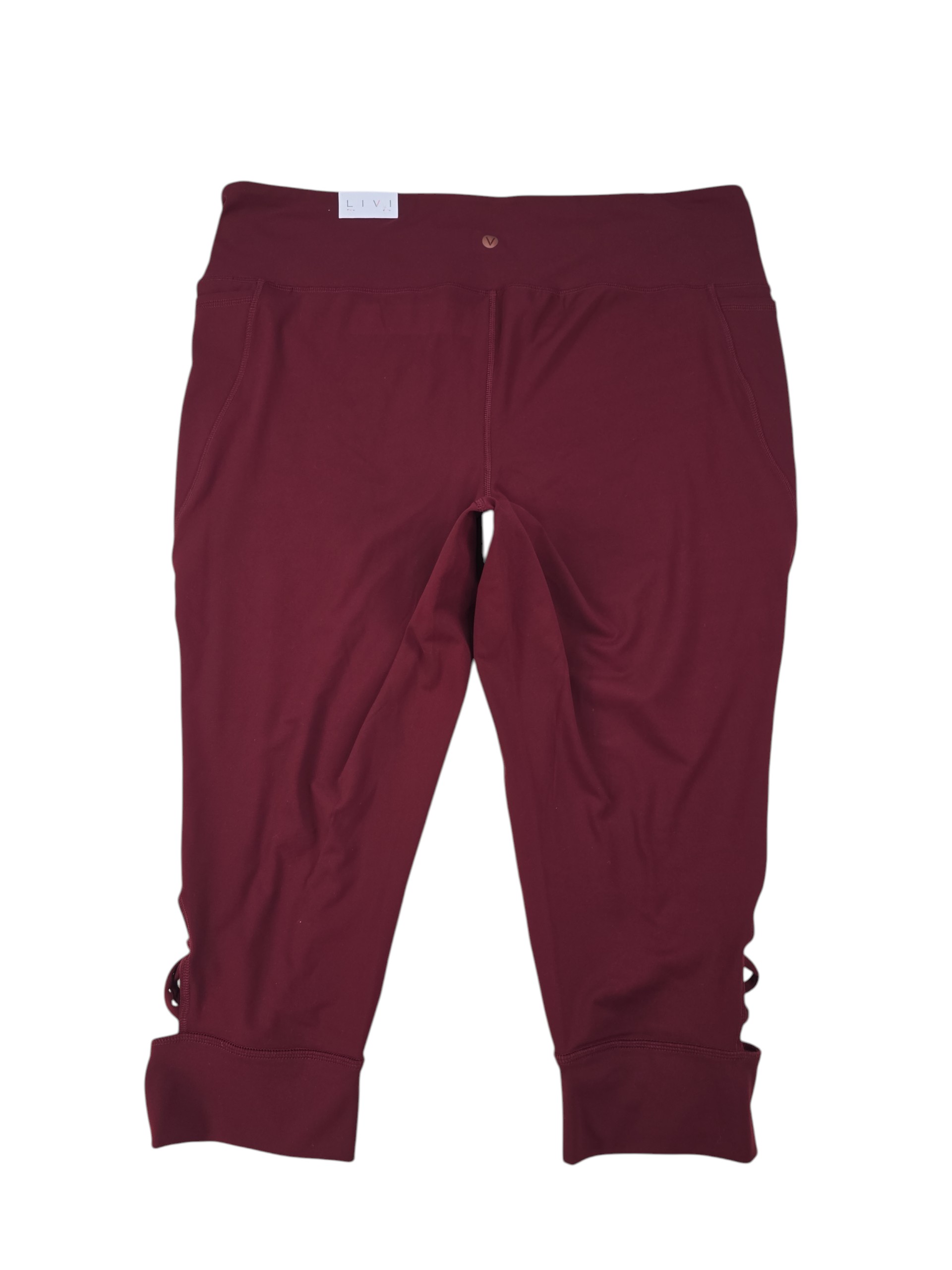 Lane Bryant cropped leggings burgundy with side pockets