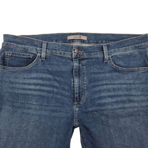 Joe’s Jeans men’s blue denim jeans up close front view size 42x34