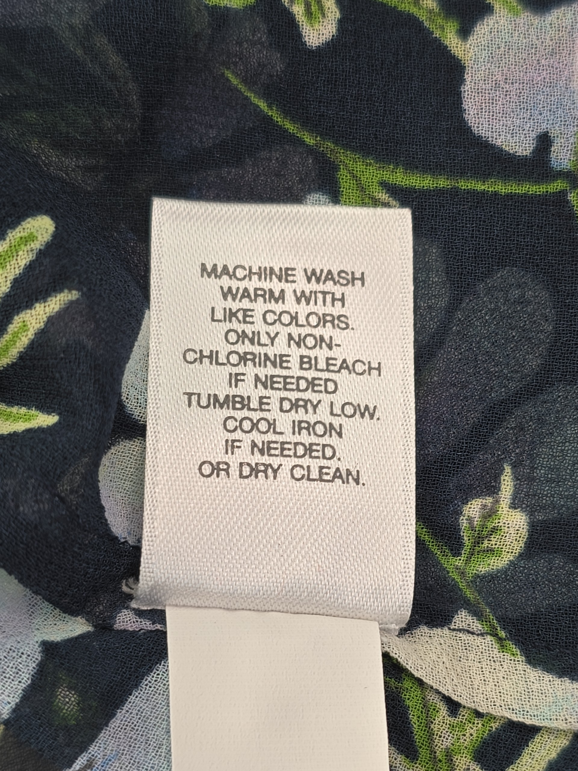 J Jill blouse care instructions tag