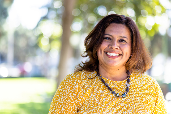 Portrait of a beautiful Mexican Woman at a park