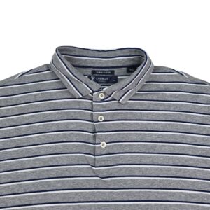 Cremieux Supima cotton polo shirt close up of collar and button placket