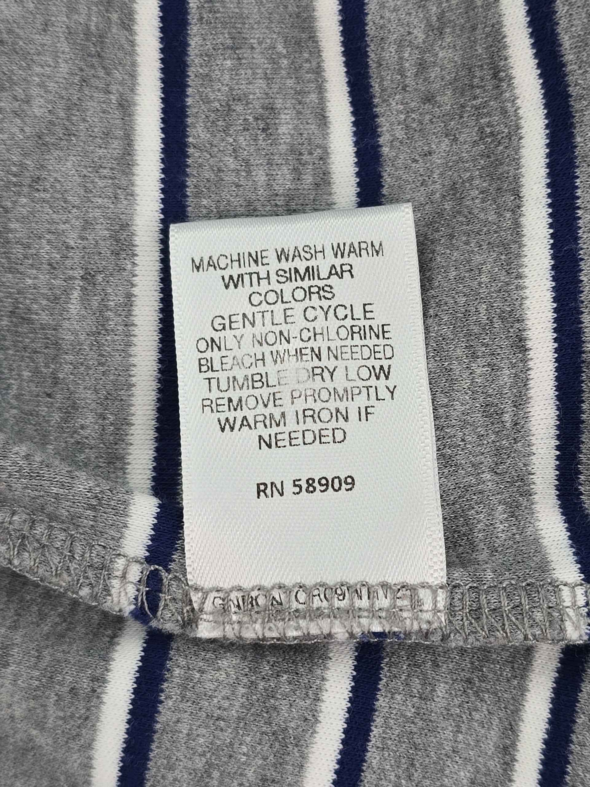 Cremieux polo shirt care label machine wash instructions