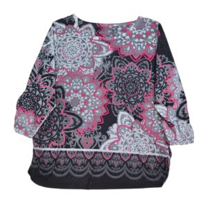Kim Rogers embellished pullover top front view floral print