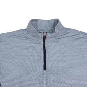 Roundtree & Yorke Performance quarter zip pullover micro houndstooth pattern close up