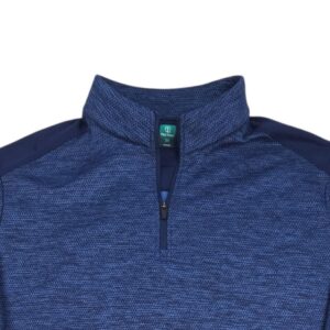 Pro Tour mens blue quarter zip pullover front close up