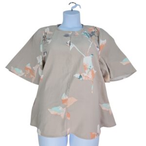 The Limited short sleeve floral blouse women's XL front view