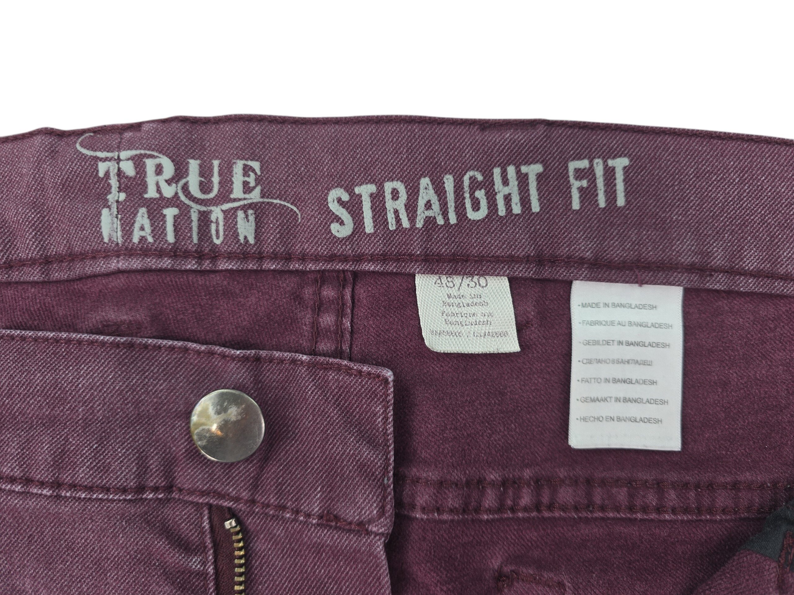 True Nation straight fit jeans brand label size 48x30