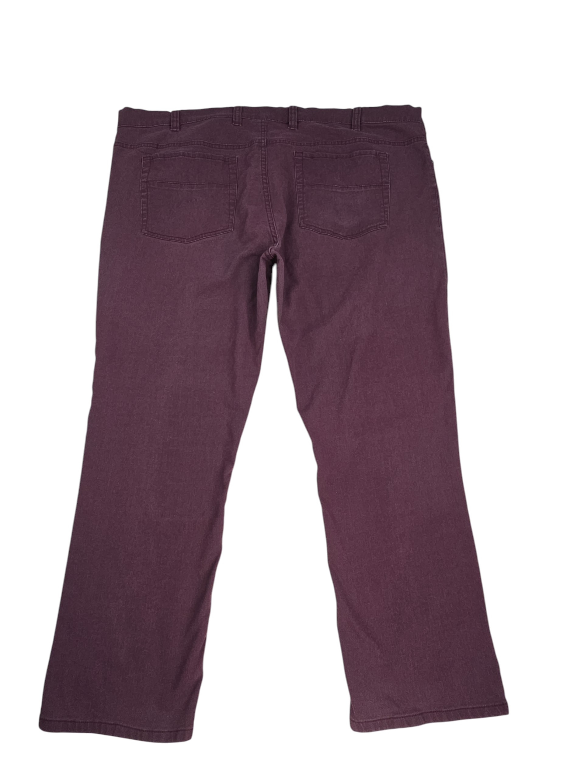 True Nation men's straight leg jeans burgundy denim back view size 48x30