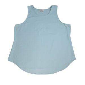 Alt Text: Van Heusen Sleeveless Blouse front view light blue pullover tank