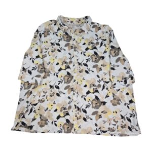 Woman Within button up blouse front view floral plus size 2X