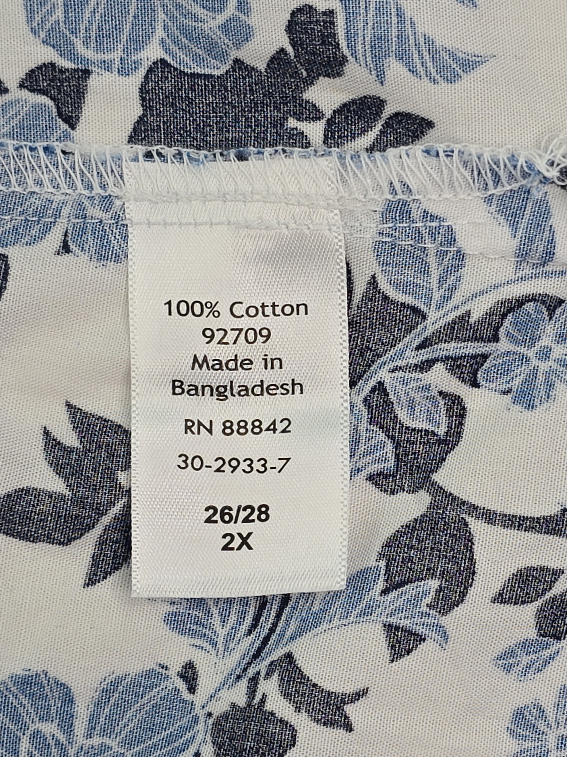 Woman Within sleeveless blouse 100 percent cotton tag