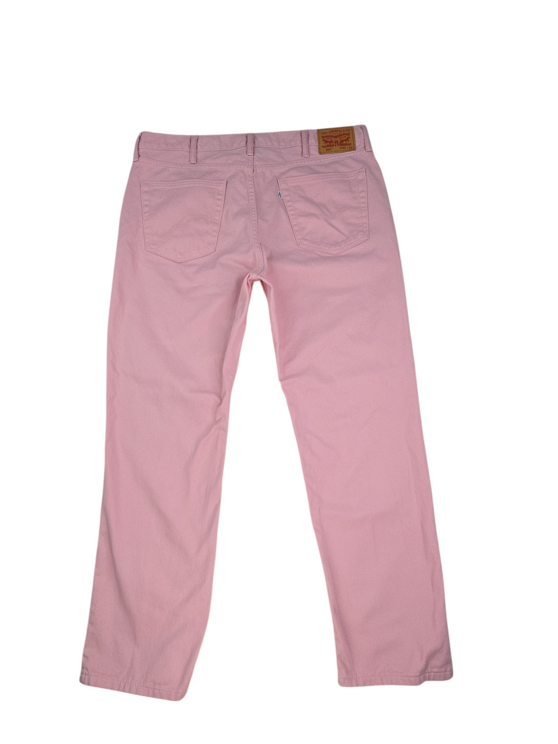Full back view of Levi’s 541 women’s pink jeans
