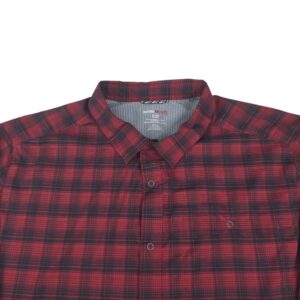 Swiss Tech Big & Tall Outdoor Shirt red plaid men's 3XL front view close up