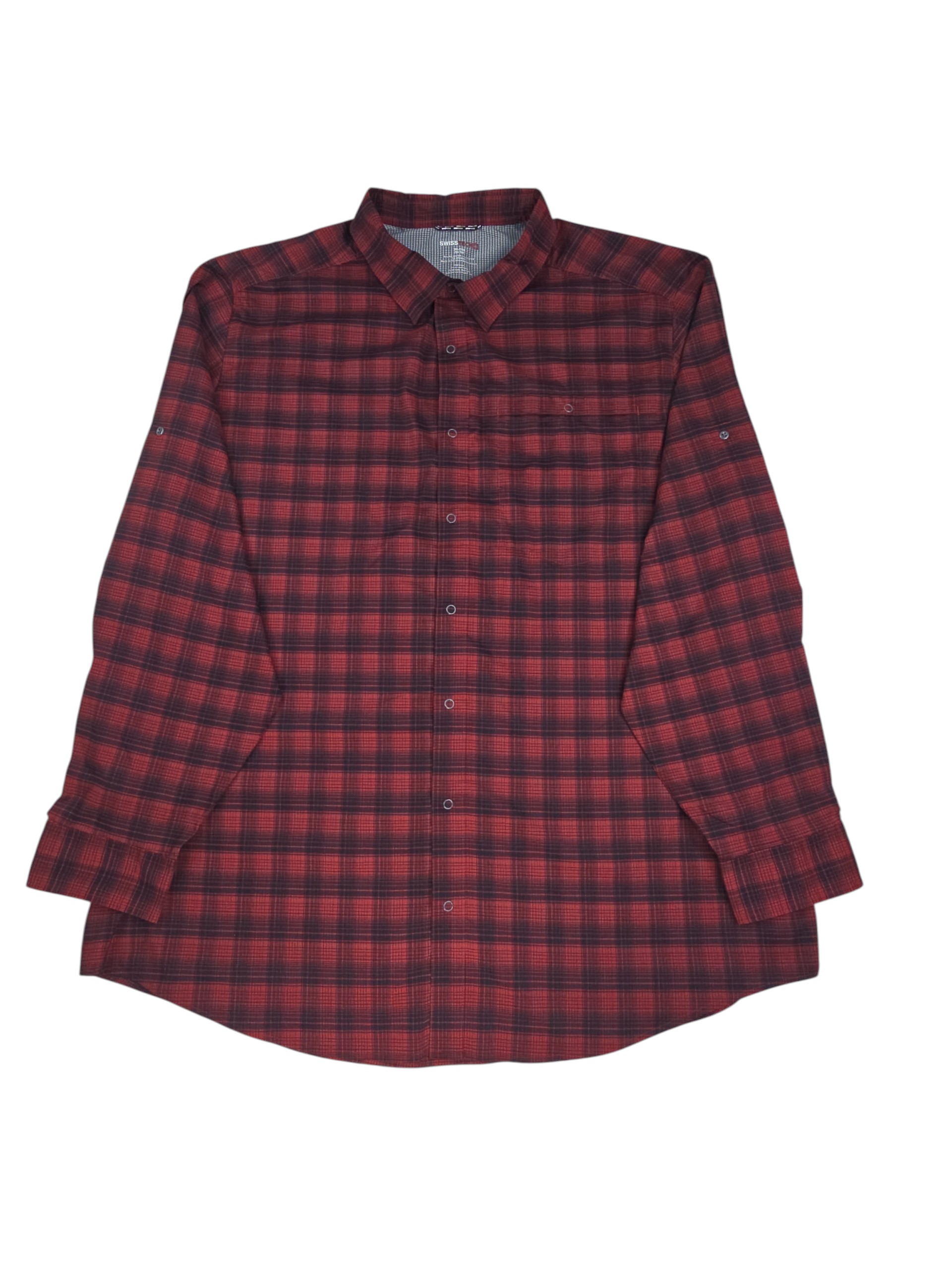 Swiss Tech Big & Tall Outdoor Shirt red plaid men's 3XL front view