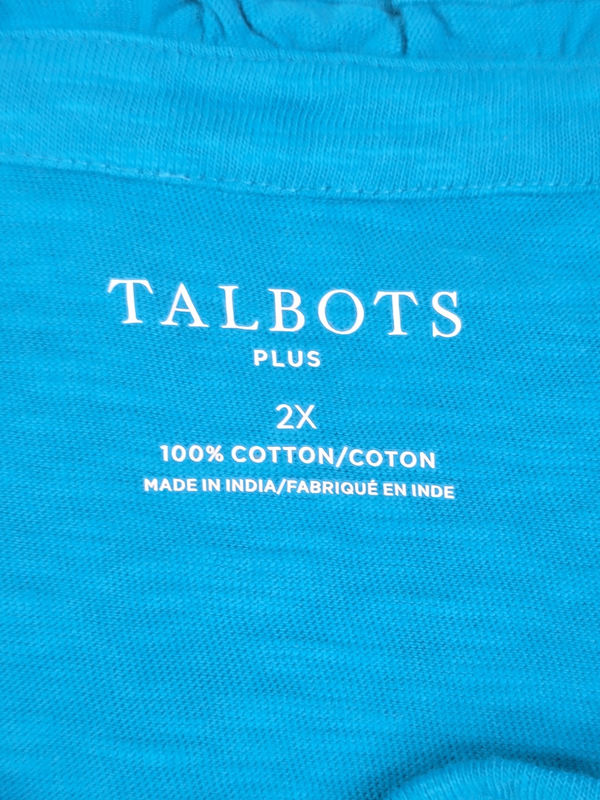 Talbots Plus 2X brand tag cotton embroidered blouse