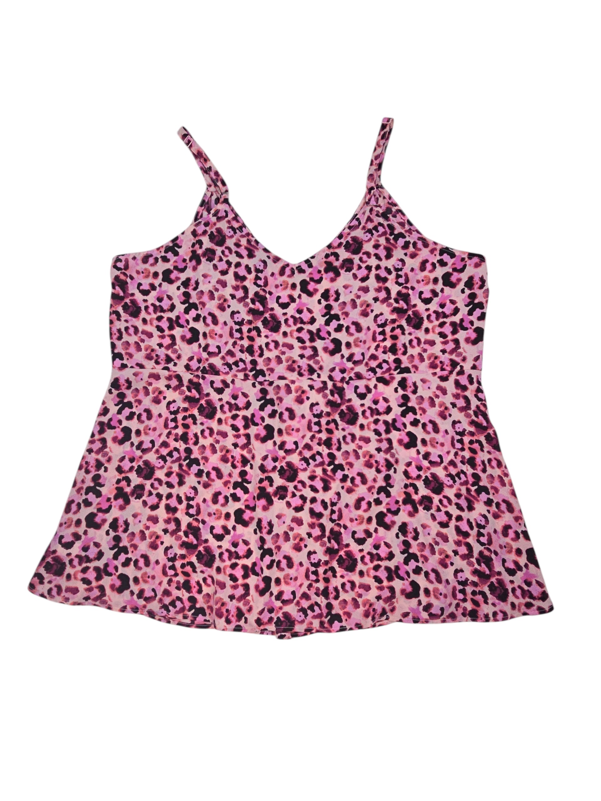 Torrid pink leopard print chiffon camisole back view plus size 3