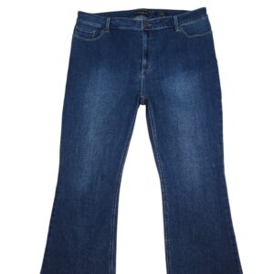 Susan Graver cropped denim pants front view size 18W